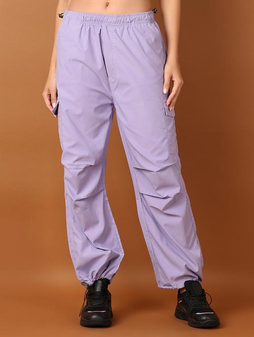 women solid mid rise cargo - 21524312 - Very Small Image - 1