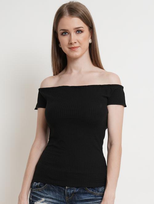 women solid off shoulder top - 21525080 - Very Small Image - 1