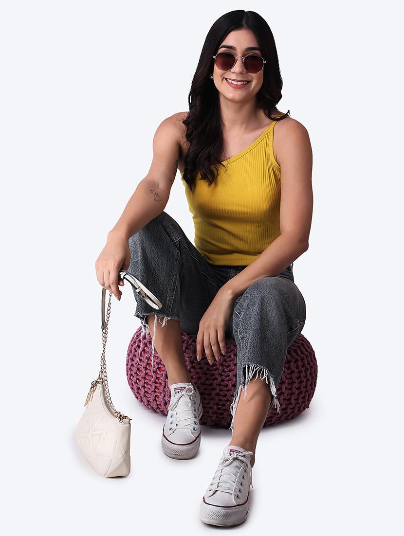 women solid sleeveless crop top - 21525128 - Standard Image - 4