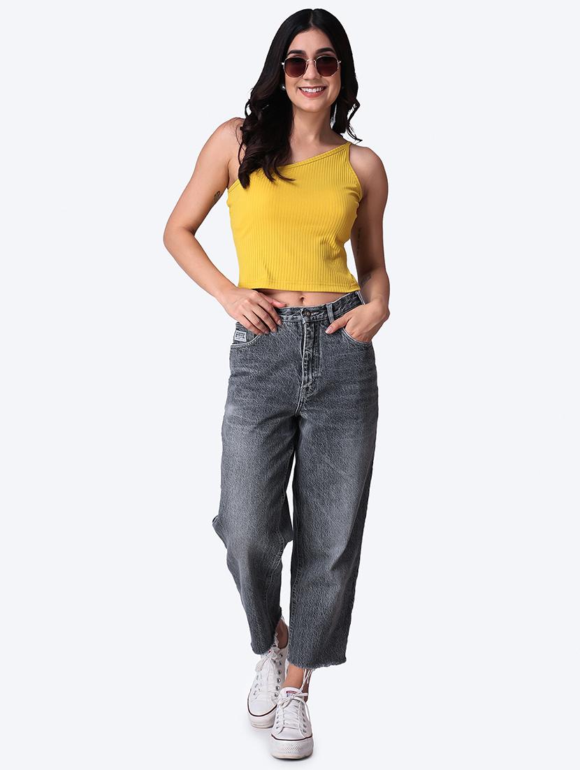 women solid sleeveless crop top - 21525128 - Standard Image - 5