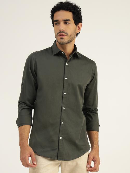 men collared solid casual shirt - 21525272 - Very Small Image - 1
