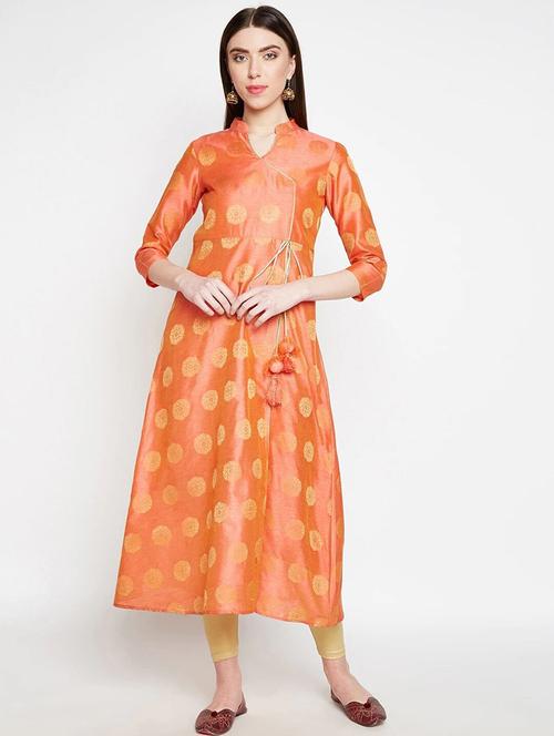 women self design mandarin neck a-line kurta - 21526150 - Very Small Image - 1