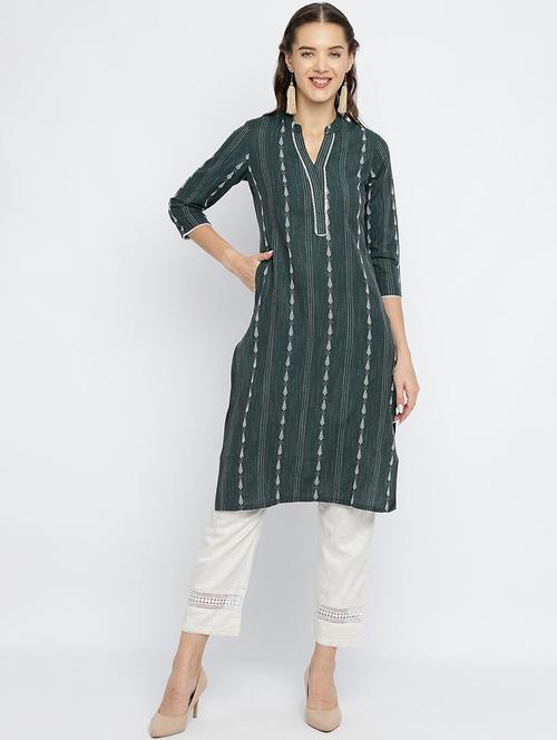 women self design three quarter sleeve straight kurta - 21526220 - Very Small Image - 1