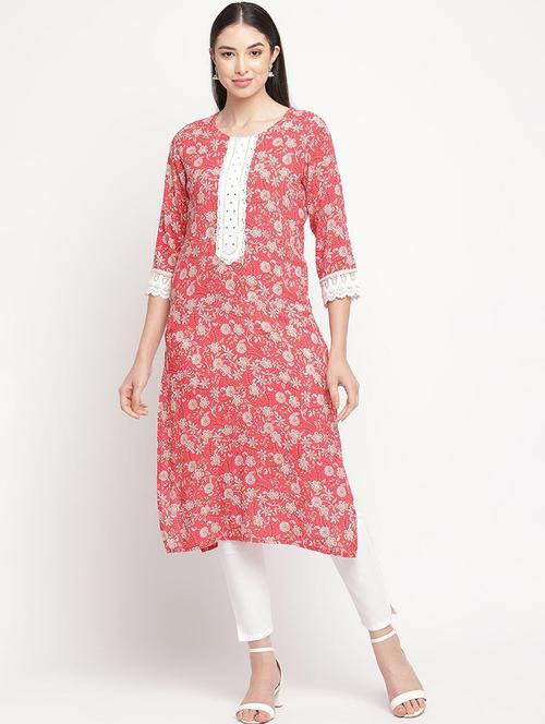 women floral printed straight kurta - 21526285 - Very Small Image - 1