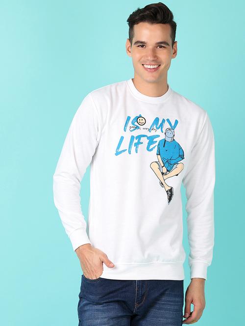 men long sleeves front print sweatshirt - 21527313 - Very Small Image - 1