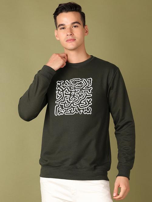 men front print round neck sweatshirt - 21527314 - Very Small Image - 1