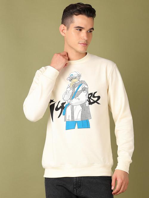 men front print round neck sweatshirt - 21527316 - Very Small Image - 1