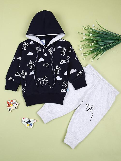 boys navy blue printed full length sets - 21527337 - Very Small Image - 1