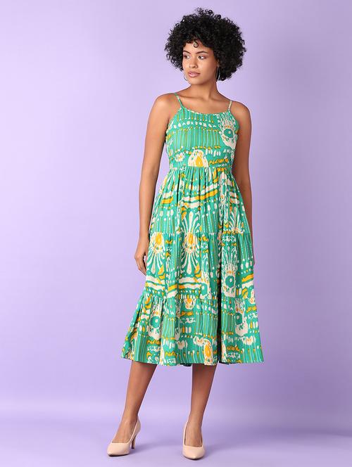 women printed sleeveless tiered dress - 21527403 - Very Small Image - 1