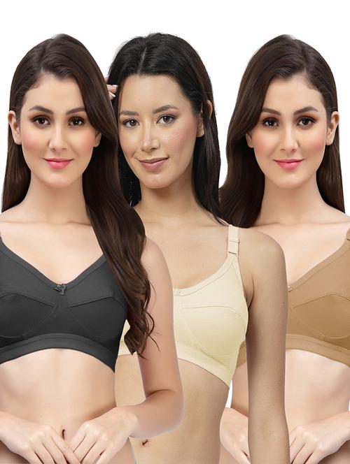 pack of 3 cotton blend minimizer bra - 21527884 - Very Small Image - 1