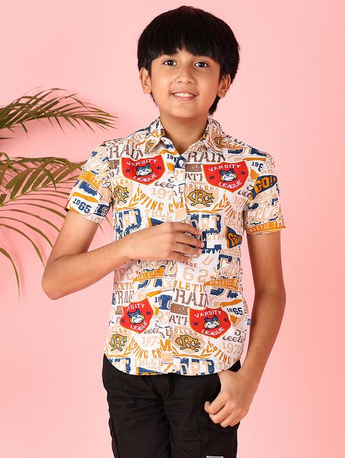 boys printed short sleeve casual shirt - 21528107 - Very Small Image - 1