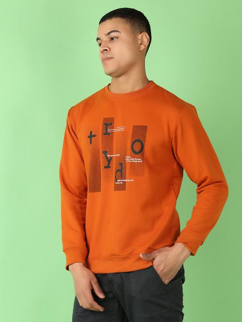 men long sleeves front print sweatshirt - 21528120 - Very Small Image - 1