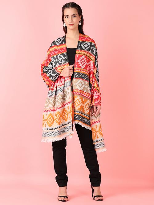 women self design winter pashmina shawl - 21528772 - Very Small Image - 1