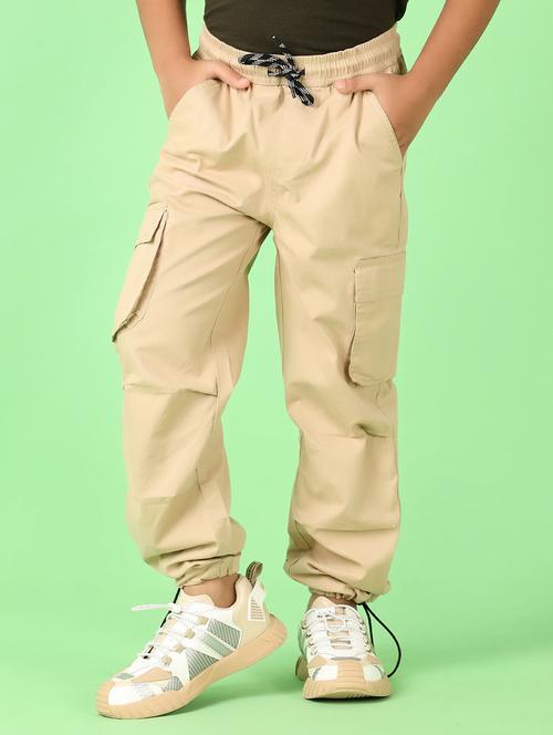 boys beige solid full length jogger - 21528794 - Very Small Image - 1