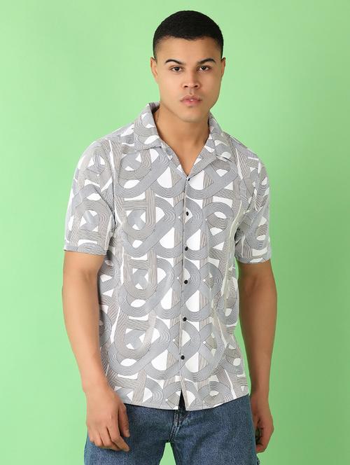 men short sleeves printed casual shirt - 21528812 - Very Small Image - 1