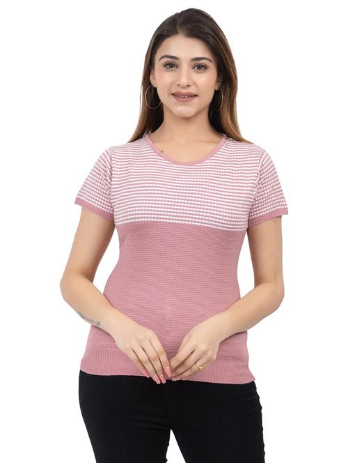 women pink poly blend regular t-shirt - 21529213 - Very Small Image - 1