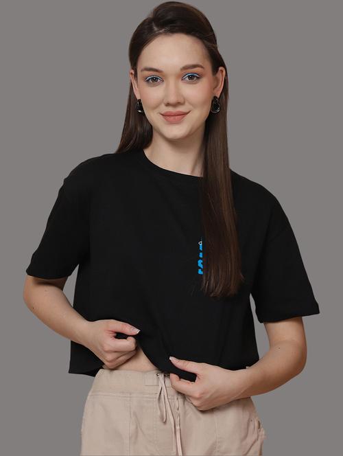 women printed short sleeve crop t-shirt - 21529369 - Very Small Image - 1