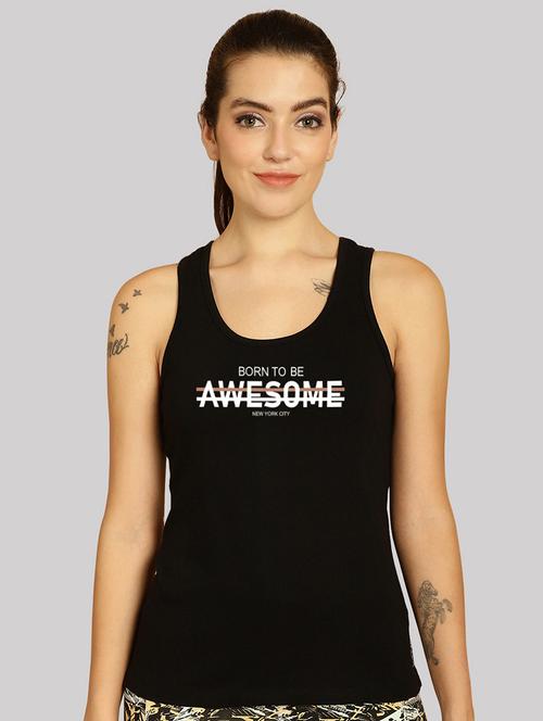 women sleeveless typographic tank top  - 21529988 - Very Small Image - 1