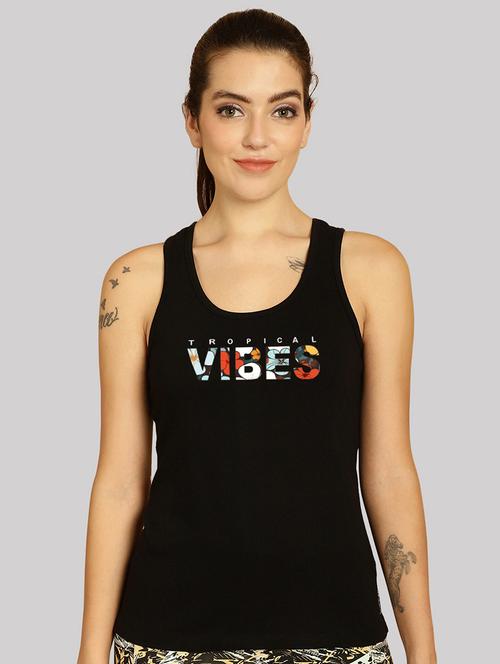 women sleeveless typographic tank top  - 21529996 - Very Small Image - 1