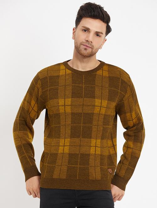 men checkered long sleeve pullover - 21530261 - Very Small Image - 1