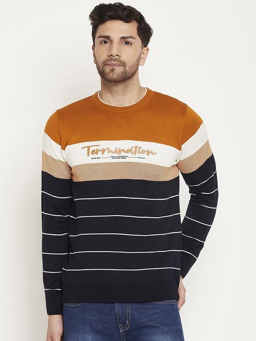 men striped long sleeve pullover sweater - 21530432 - Very Small Image - 1