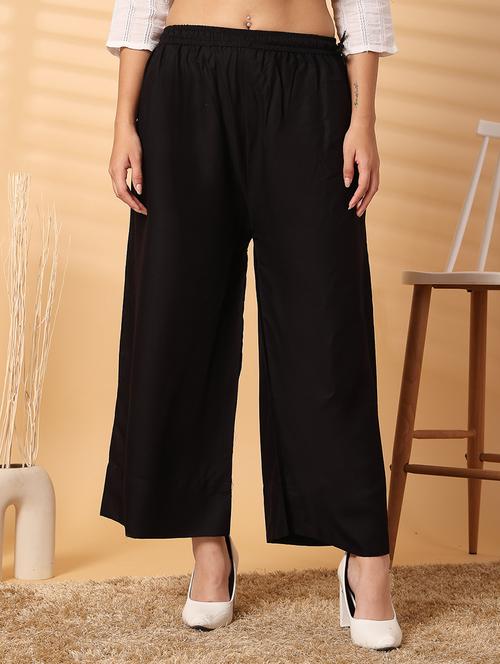 women solid straight palazzo - 21531149 - Very Small Image - 1