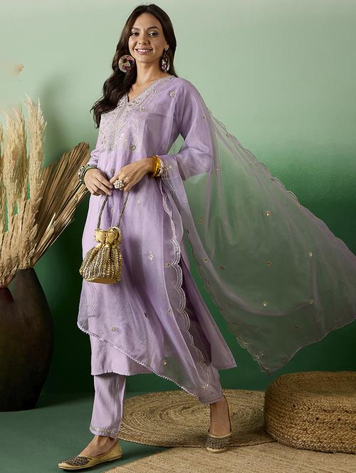 women kurta pant set with dupatta  - 21531244 - Very Small Image - 1