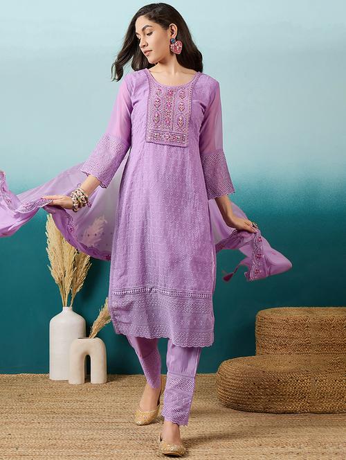 women kurta pant set with dupatta - 21531312 - Very Small Image - 1