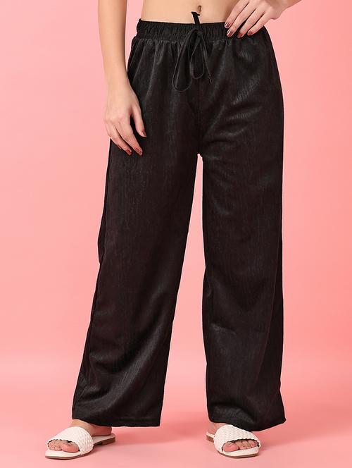 women black solid palazzo - 21531440 - Very Small Image - 1