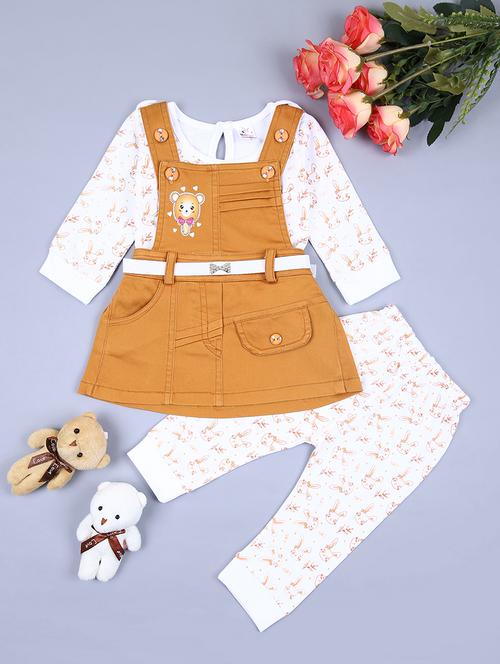 girl printed full length set with dungarees - 21531521 - Very Small Image - 1