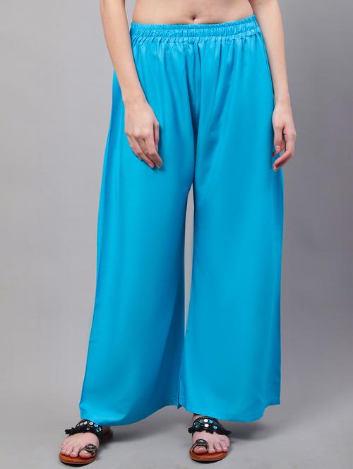 women full length solid palazzo - 21531854 - Very Small Image - 1