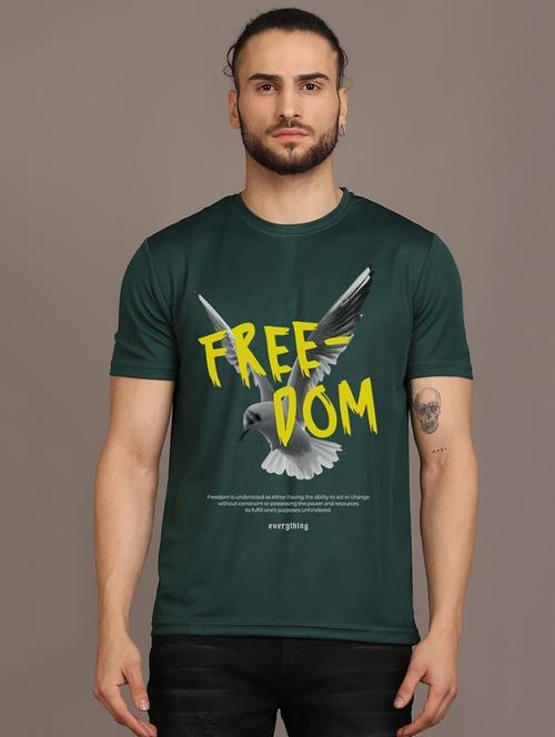 men front print round neck t-shirt - 21532170 - Very Small Image - 1