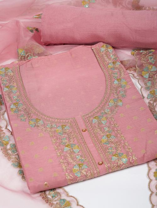 women self design embroidered unstitched suit set - 21532221 - Very Small Image - 1