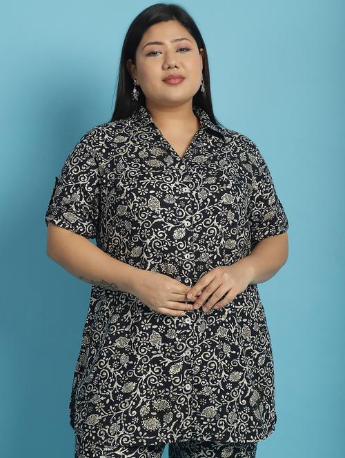 women plus size printed collared shirt - 21532406 - Very Small Image - 1