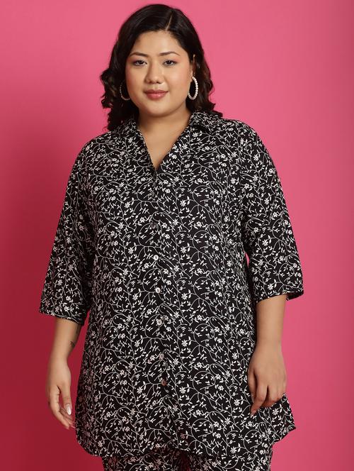 women plus size printed collared shirt - 21532407 - Very Small Image - 1