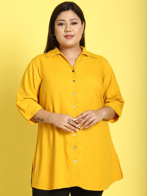 women plus size solid collared shirt - 21532418 - Very Small Image - 1