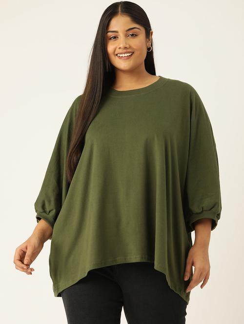 women round neck solid regular top - 21532971 - Very Small Image - 1