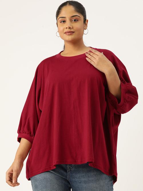 women round neck solid regular top - 21532978 - Very Small Image - 1