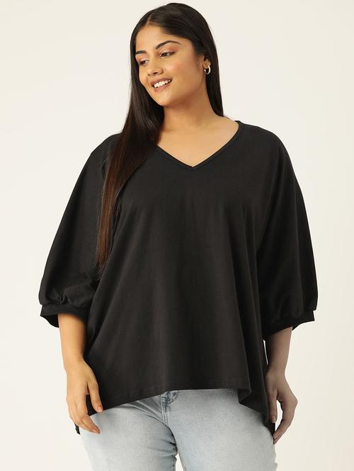 women v-neck solid regular top - 21532982 - Very Small Image - 1
