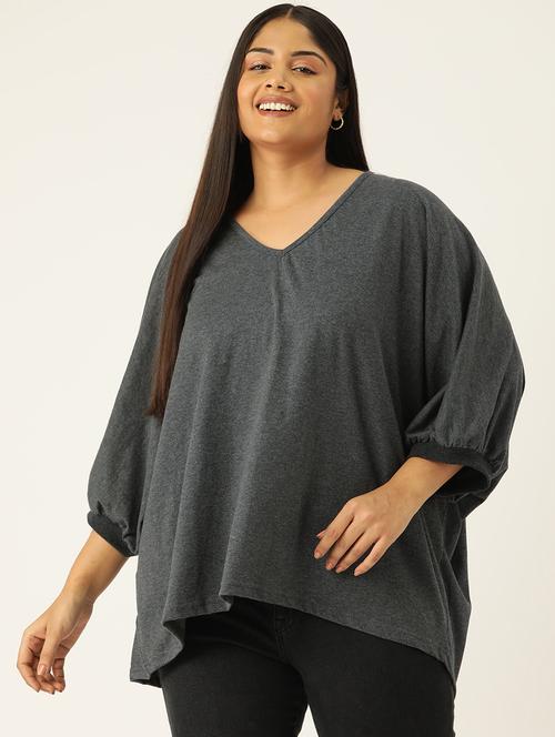 women v-neck solid regular top - 21532983 - Very Small Image - 1