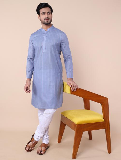 men striped kurta churidar ethnic wear set - 21533029 - Very Small Image - 1