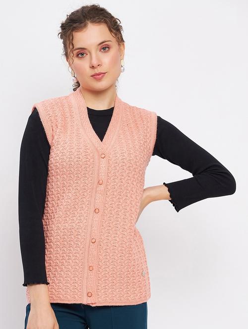 women self designed sleeveless cardigan - 21533157 - Very Small Image - 1