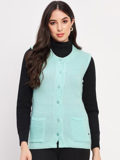 women self designed sleeveless cardigan - 21533161 - Very Small Image - 1