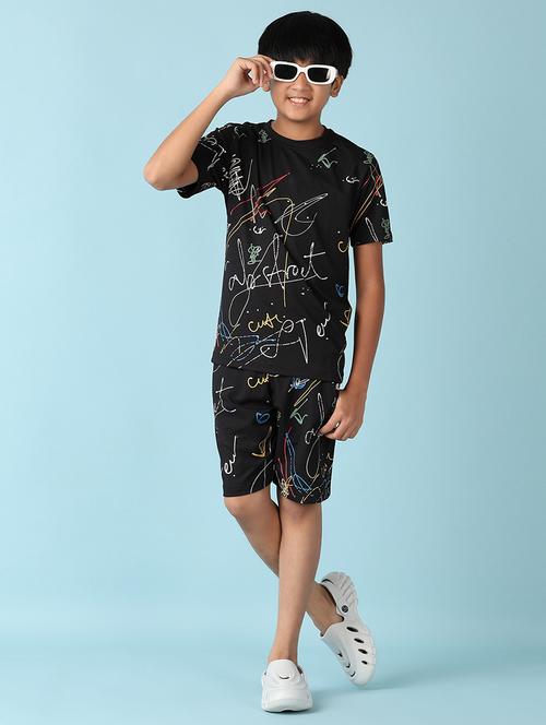 boys round neck printed shorts set - 21533459 - Very Small Image - 1