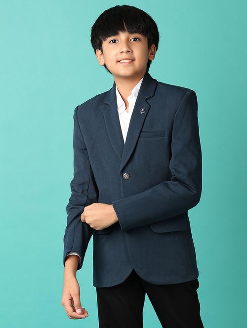 boys navy blue solid blazer - 21533463 - Very Small Image - 1