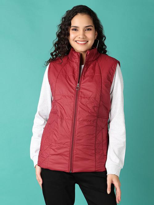 women solid sleeveless quilted jacket - 21533539 - Very Small Image - 1