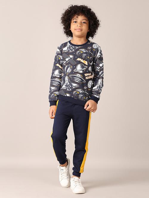 boys navy blue printed full length sets - 21533550 - Very Small Image - 1