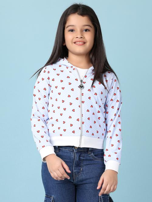 girls light blue printed long sleeve sweatshirts - 21533558 - Very Small Image - 1