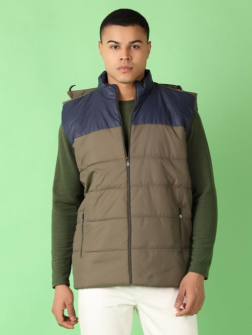 men sleeveless color block quilted jacket - 21533583 - Very Small Image - 1