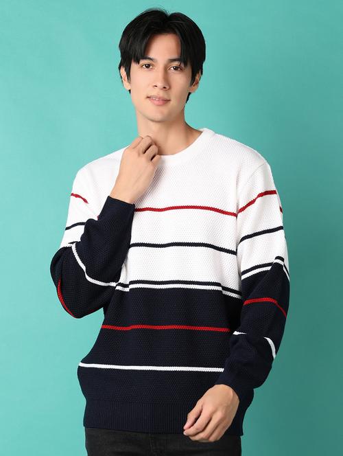 men long sleeves striped pullover - 21533597 - Very Small Image - 1